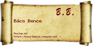 Bács Bence névjegykártya