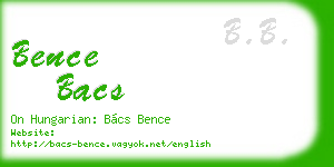 bence bacs business card