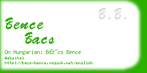 bence bacs business card